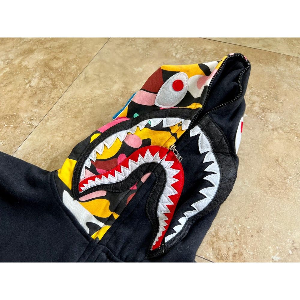 A Bathing Ape Black Camo Shark Hoodie